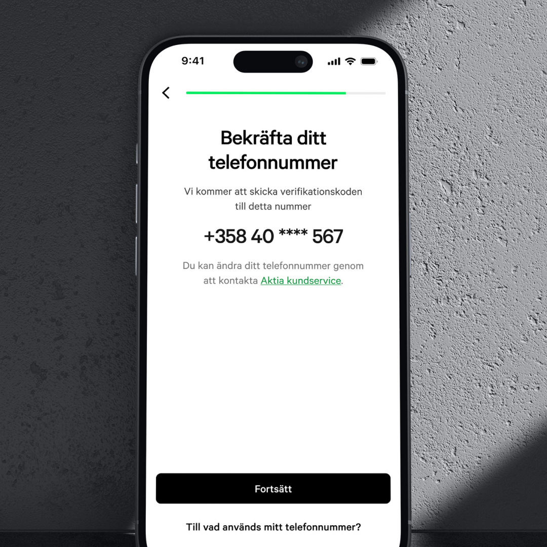 7. Bekräfta ditt telefonnummer